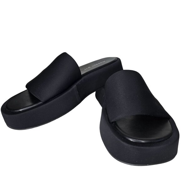 Madden Girl Womens Black Platform Slide Sandals Size 8.5 slides 90s 2000s style - Picture 1 of 7